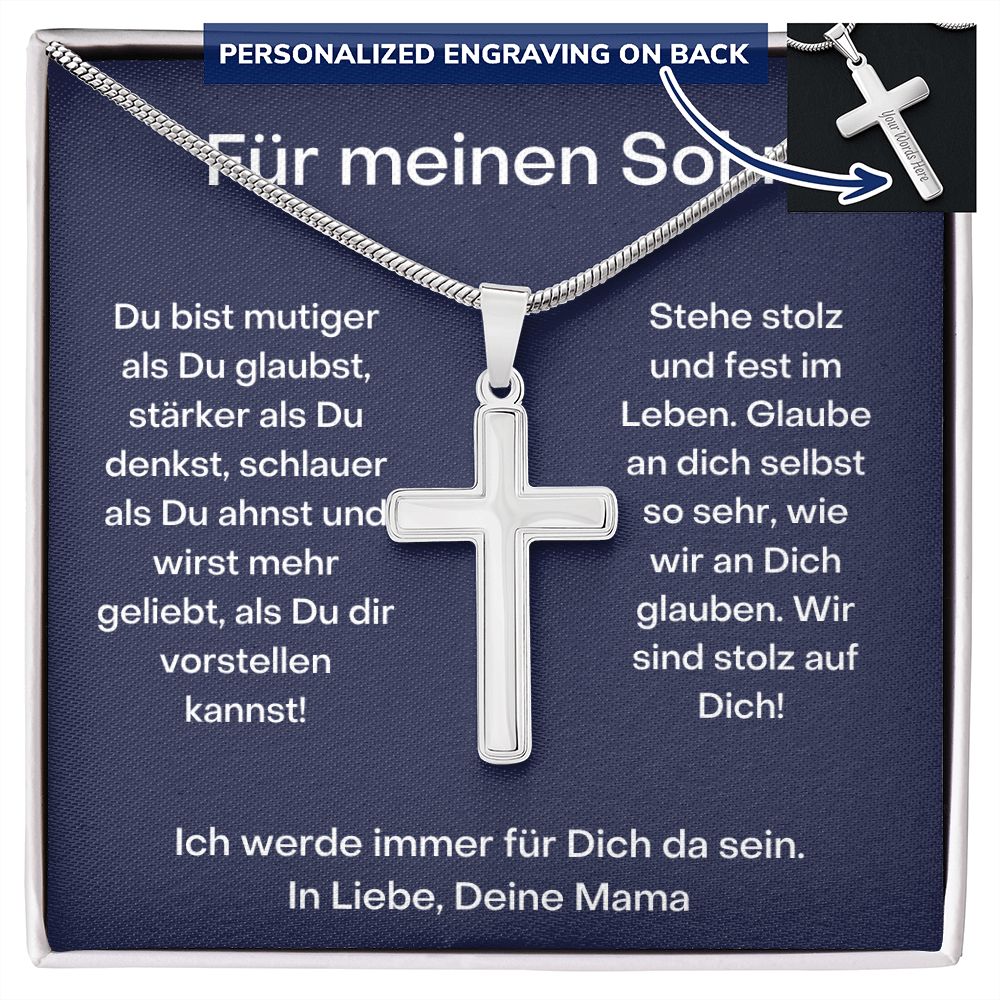 Für Meinen Sohn | Ich Werde Immer Für Dich Da Sein | Kreuz Halskette