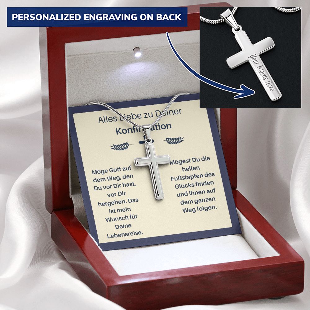 Alles Liebe Zur Konfirmation - Personalized Cross Necklace