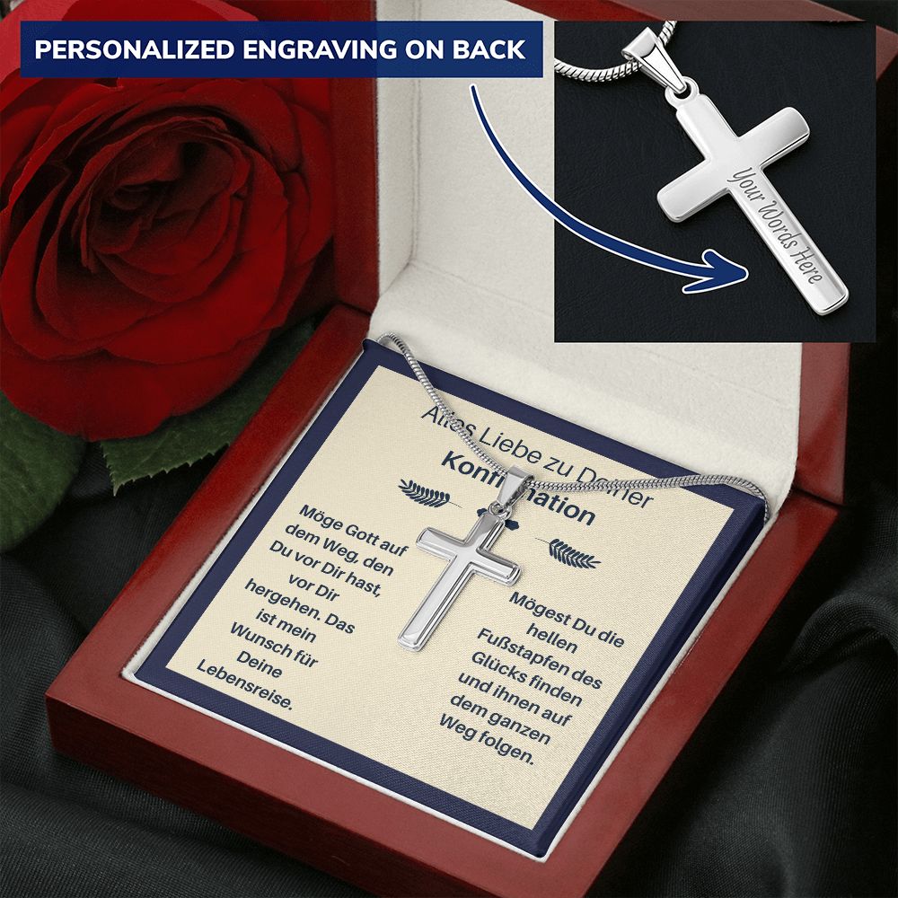 Alles Liebe Zur Konfirmation - Personalized Cross Necklace