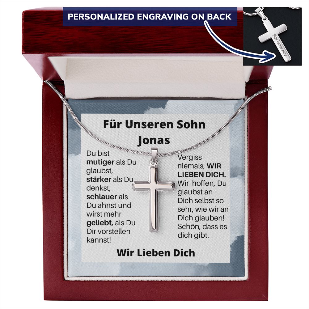 Für Unseren Sohn - Wir Lieben Dich - Personalized Cross Necklace
