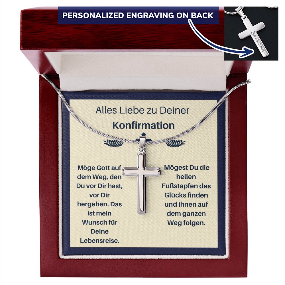Alles Liebe Zur Konfirmation - Personalized Cross Necklace