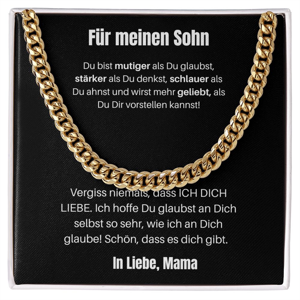 Für Meinen Sohn | Du Bist Viel Mutiger | Cuban Link Halskette