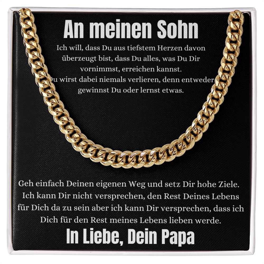 An Meinen Sohn | Du Gewinnst Oder Lernst | Cuban Link Halskette