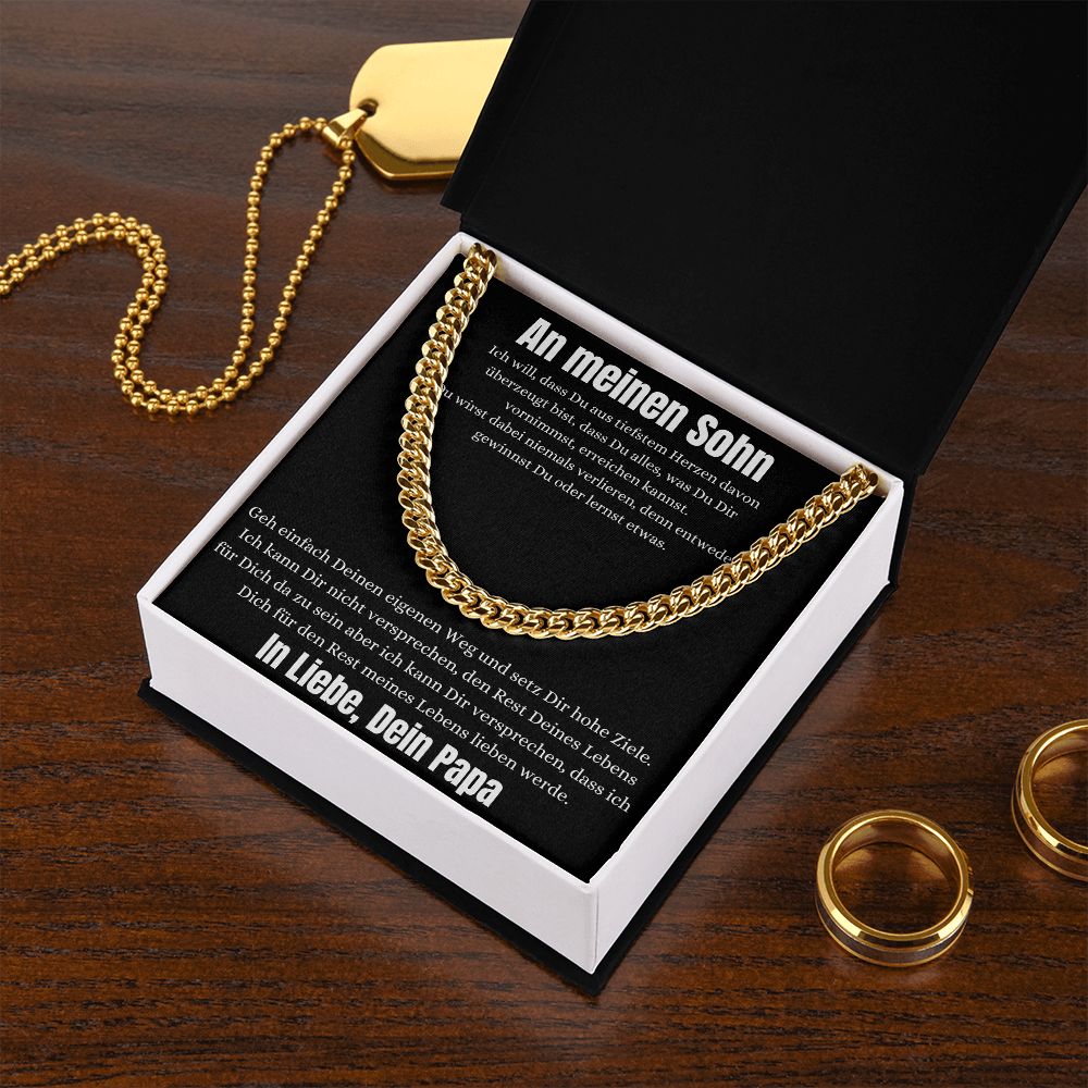 An Meinen Sohn | Du Gewinnst Oder Lernst | Cuban Link Halskette