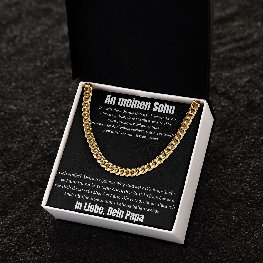 An Meinen Sohn | Du Gewinnst Oder Lernst | Cuban Link Halskette