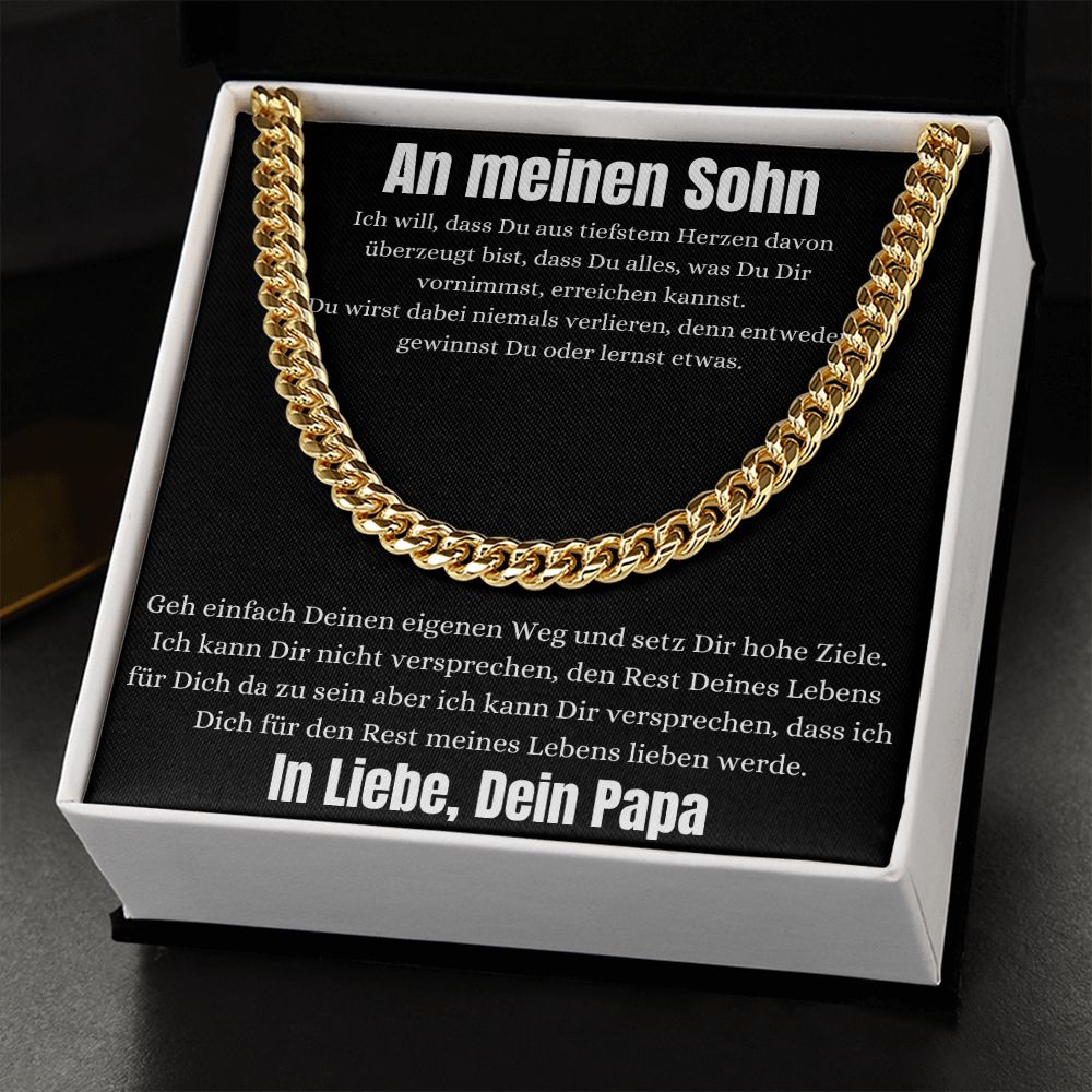 An Meinen Sohn | Du Gewinnst Oder Lernst | Cuban Link Halskette