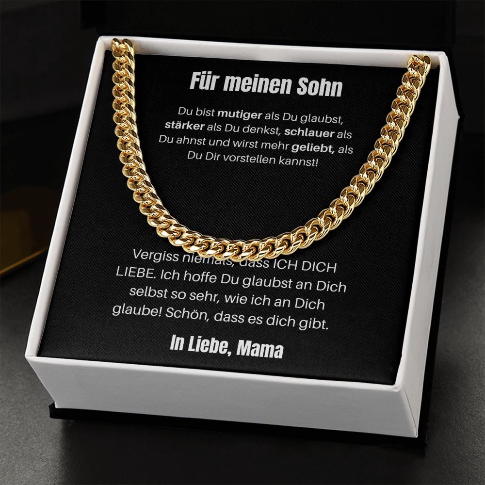 Für Meinen Sohn | Du Bist Viel Mutiger | Cuban Link Halskette