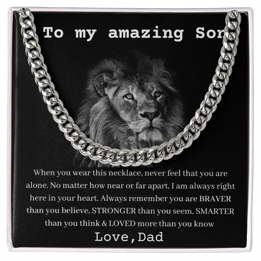 To My Amazing Son - Love Dad - Cuban Chain Link