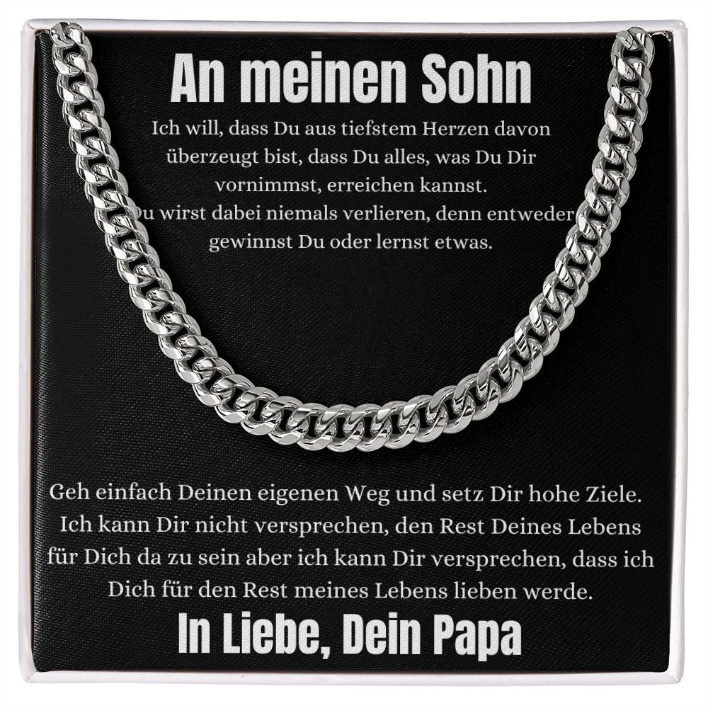 An Meinen Sohn | Du Gewinnst Oder Lernst | Cuban Link Halskette