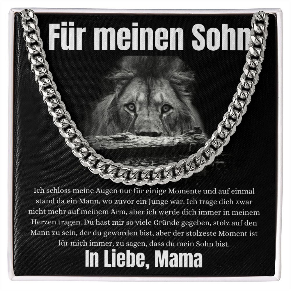 Für Meinen Sohn - Ich Schloss Meine Augen - Cuban Link Chain