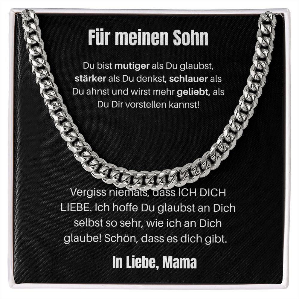 Für Meinen Sohn | Du Bist Viel Mutiger | Cuban Link Halskette