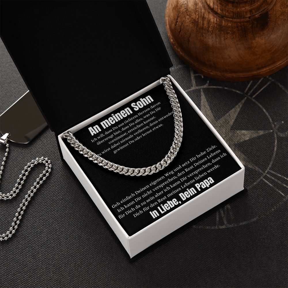 An Meinen Sohn | Du Gewinnst Oder Lernst | Cuban Link Halskette