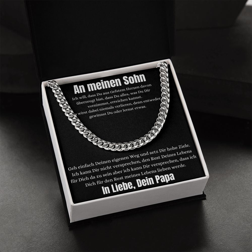 An Meinen Sohn | Du Gewinnst Oder Lernst | Cuban Link Halskette