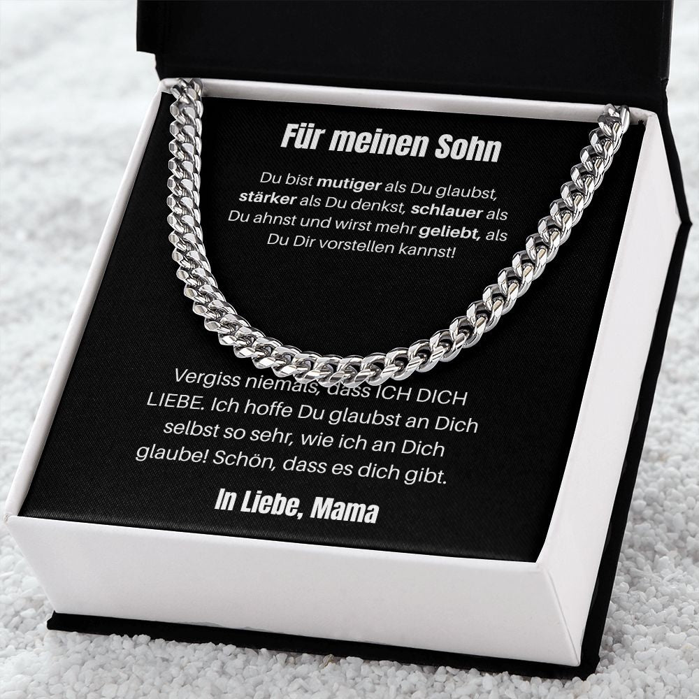 Für Meinen Sohn | Du Bist Viel Mutiger | Cuban Link Halskette
