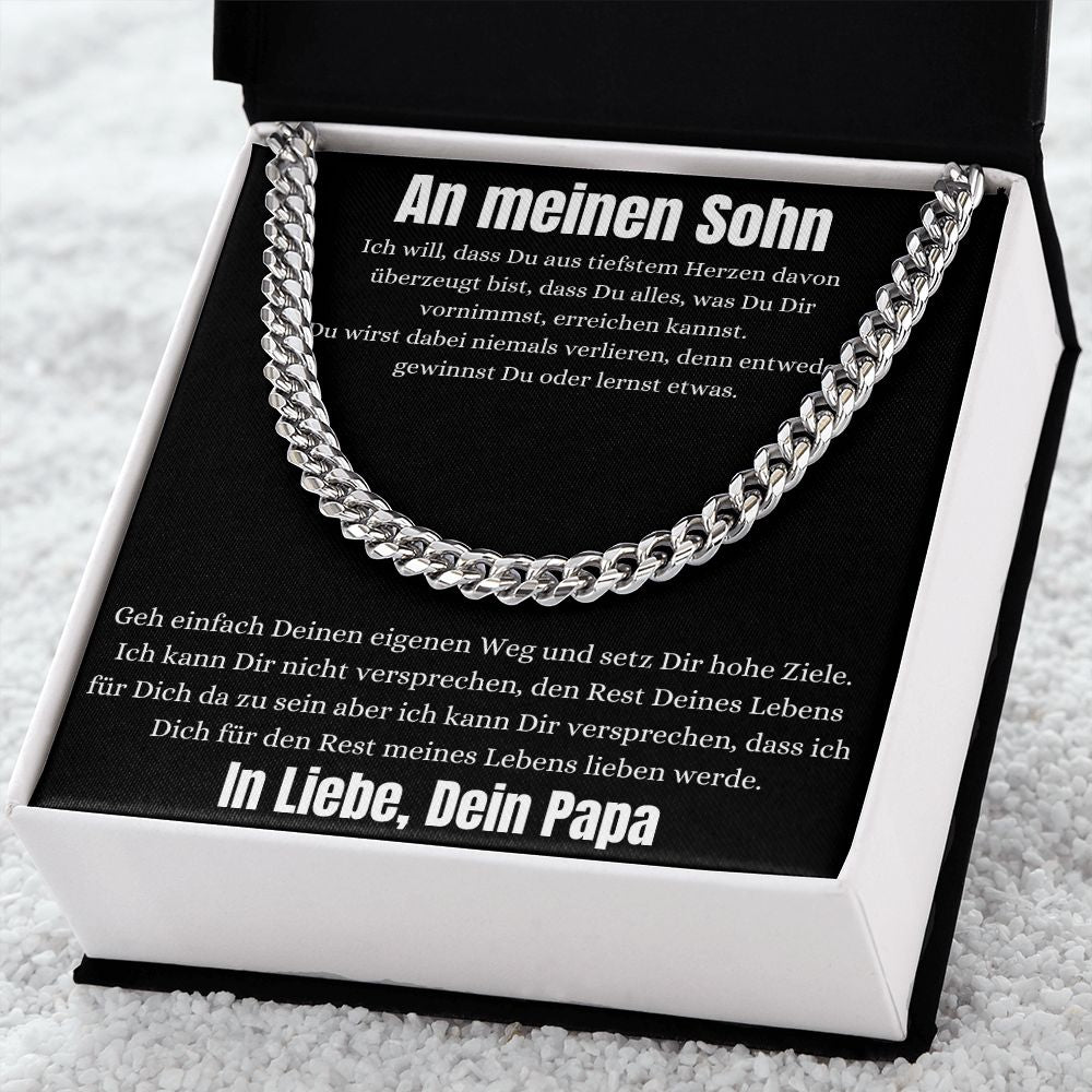 An Meinen Sohn | Du Gewinnst Oder Lernst | Cuban Link Halskette