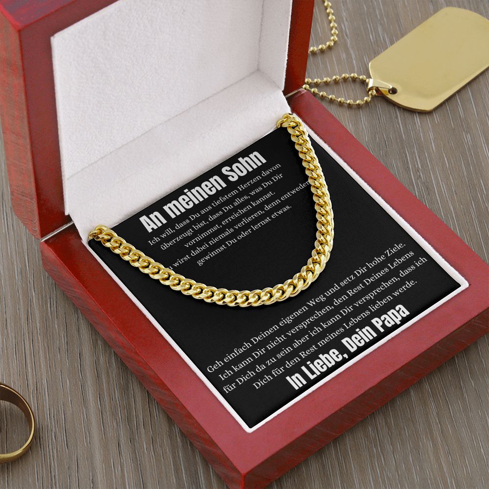 An Meinen Sohn | Du Gewinnst Oder Lernst | Cuban Link Halskette