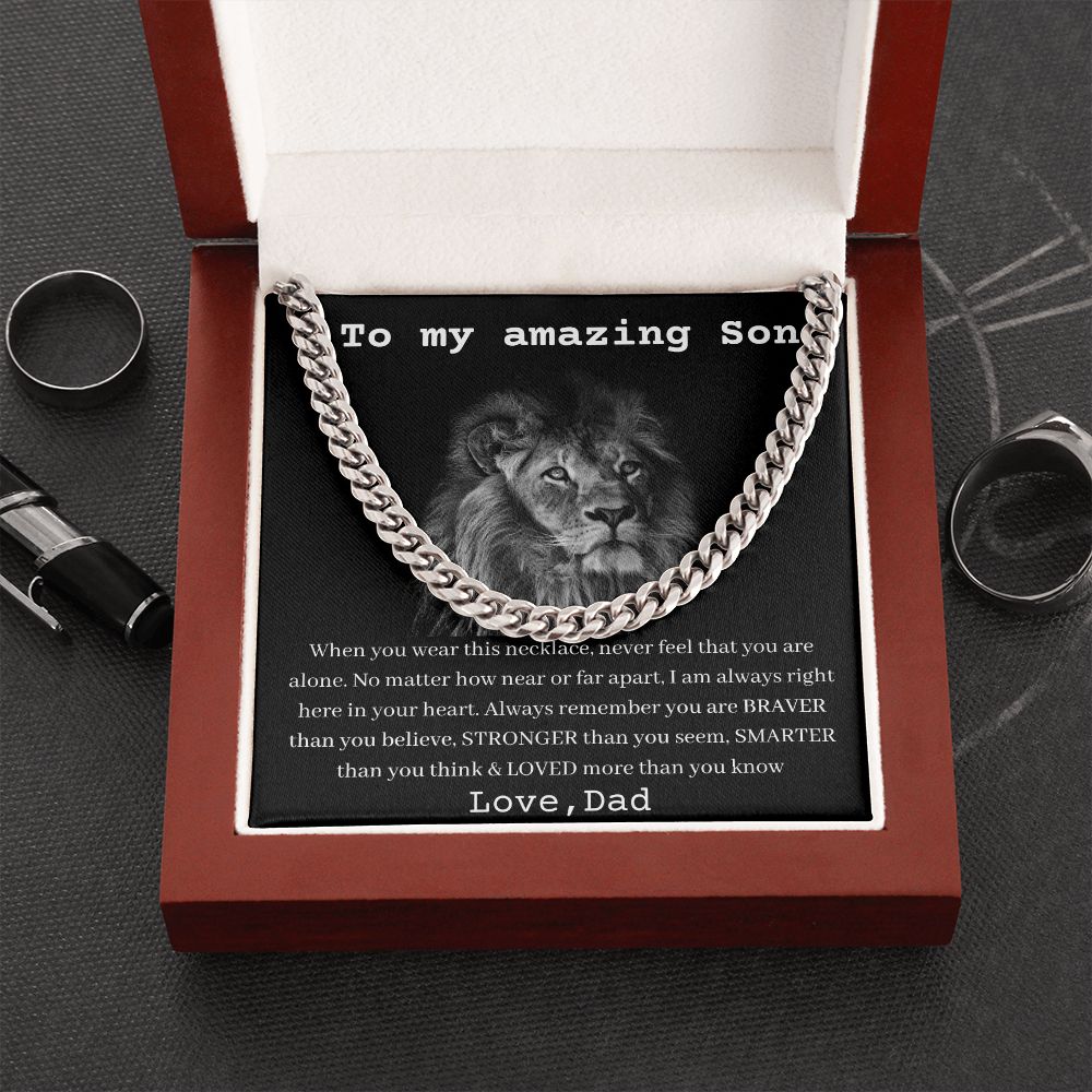 To My Amazing Son - Love Dad - Cuban Chain Link