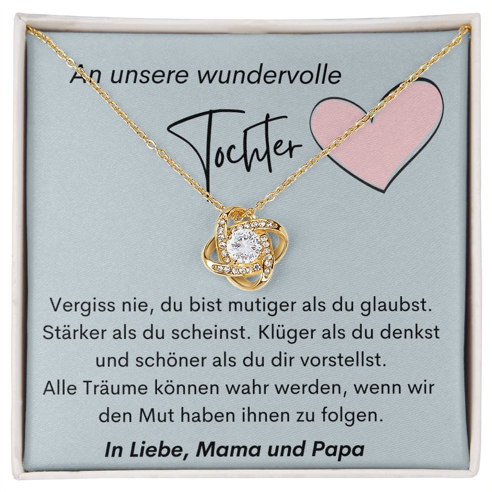 An Unsere Wundervolle Tochter - Love Knot Necklace