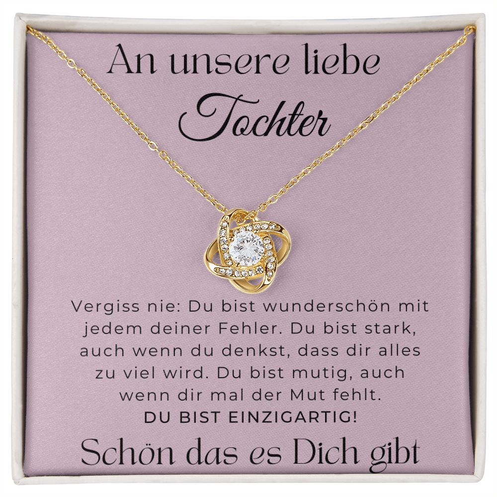 An Unsere Liebe Tochter - Vergiss Nie - Love Knot Necklace