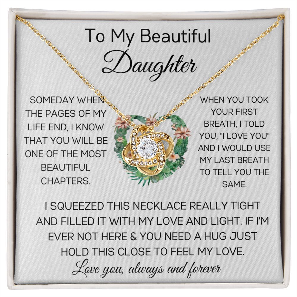 To My Beautiful Daughter - Love Knot Necklace