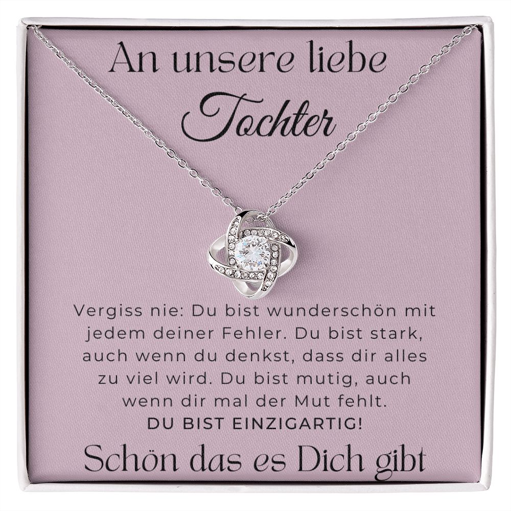 An Unsere Liebe Tochter - Vergiss Nie - Love Knot Necklace