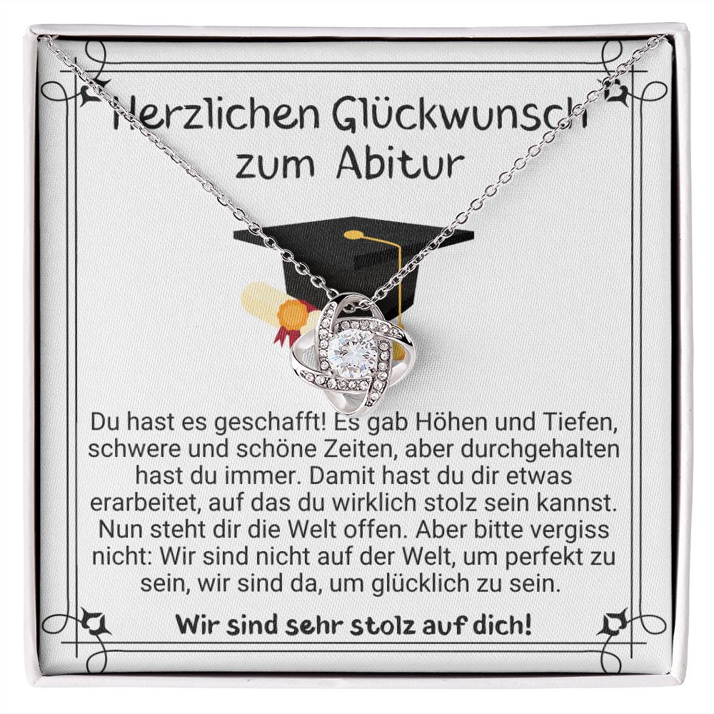 Herzlichen Glückwunsch Zum Abitur - Du Hast Es Geschafft - Love Knot Necklace