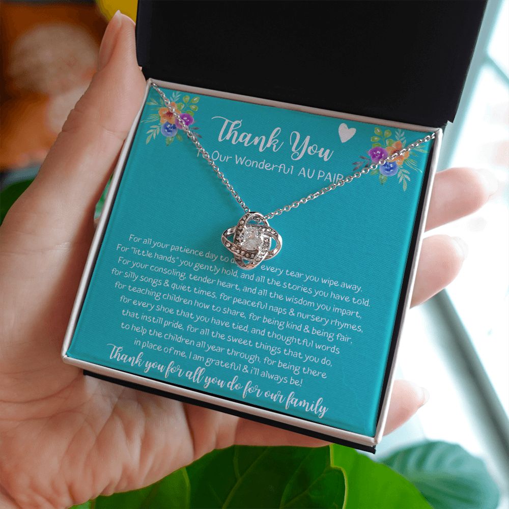 Thank You To Our Wonderful Au Pair - Love Knot Necklace