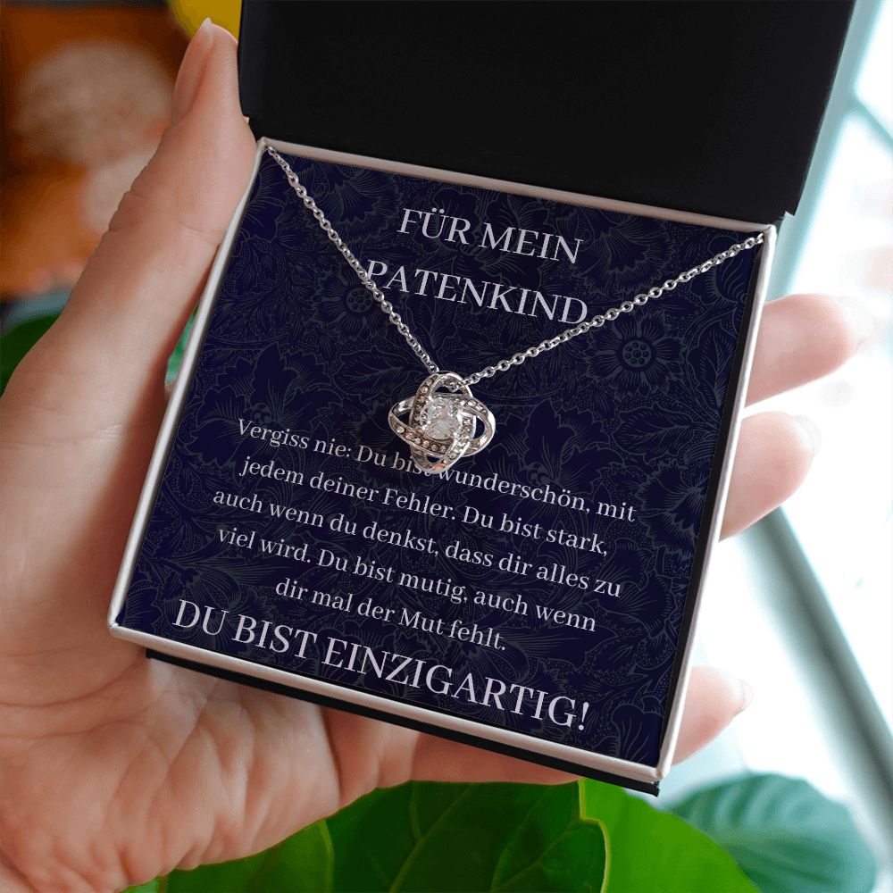 Für Mein Patenkind - Vergiss Nie - Love Knot Necklace