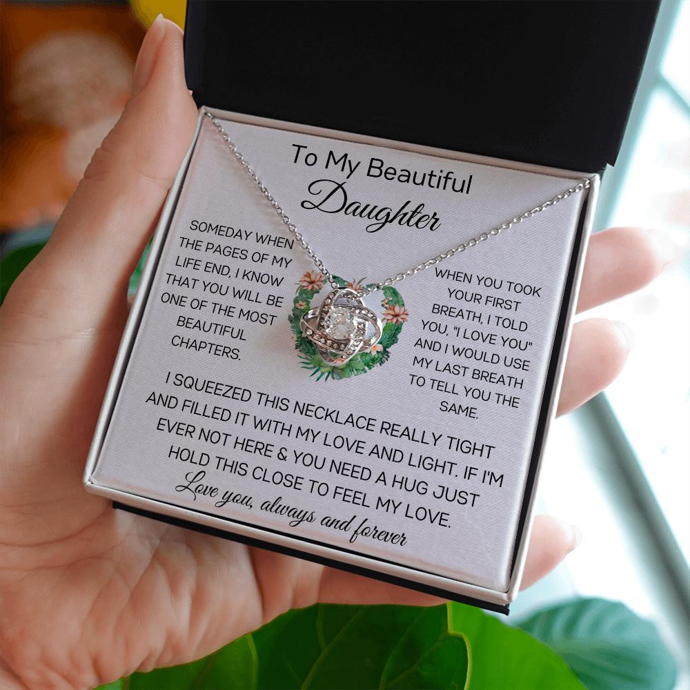 To My Beautiful Daughter - Love Knot Necklace