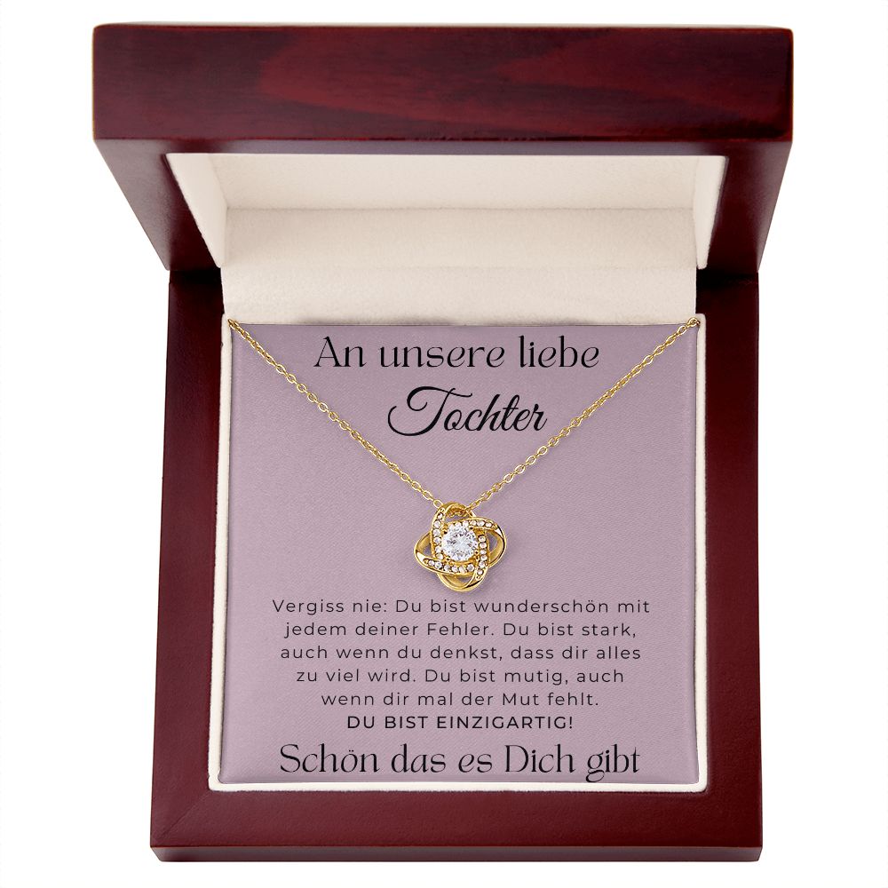 An Unsere Liebe Tochter - Vergiss Nie - Love Knot Necklace