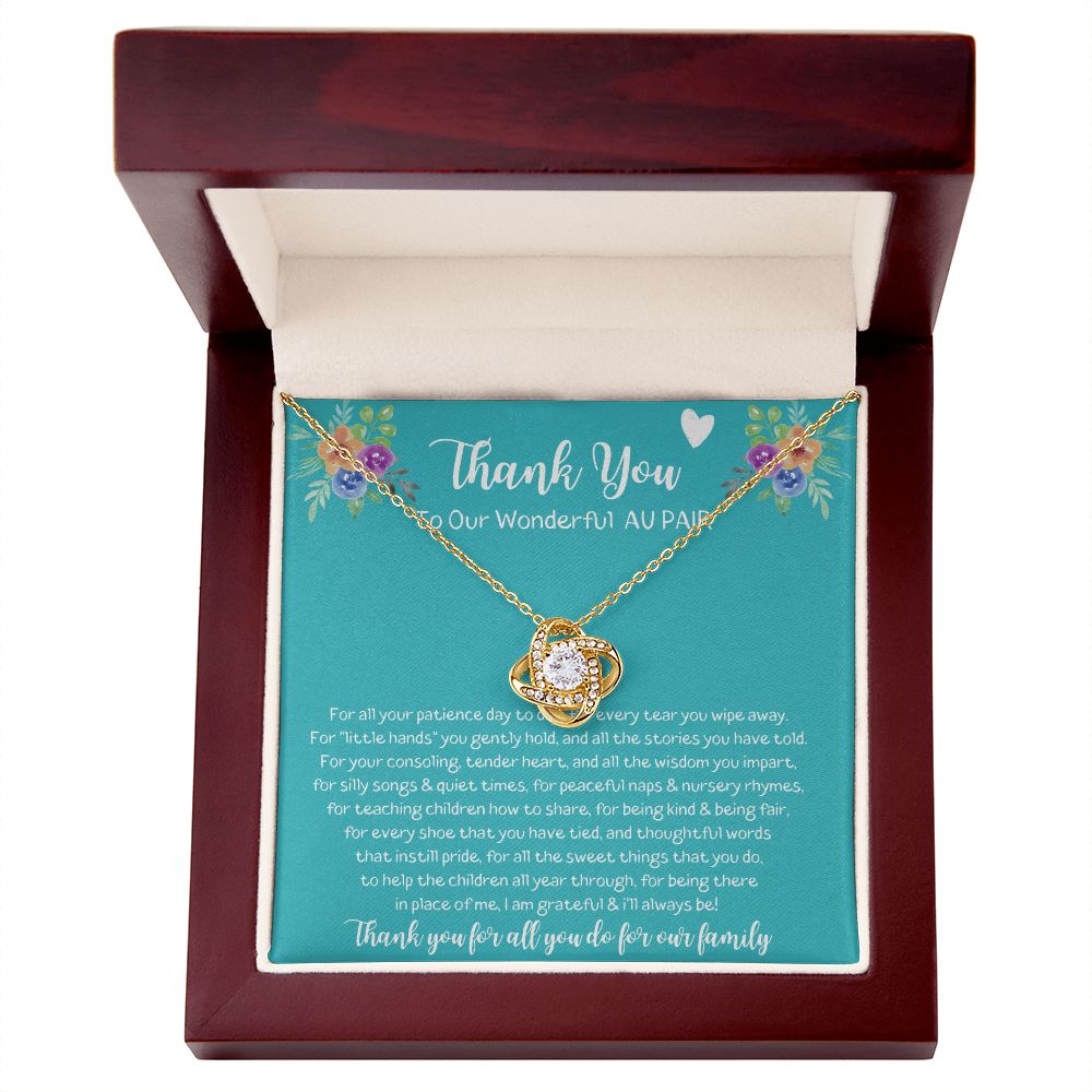 Thank You To Our Wonderful Au Pair - Love Knot Necklace