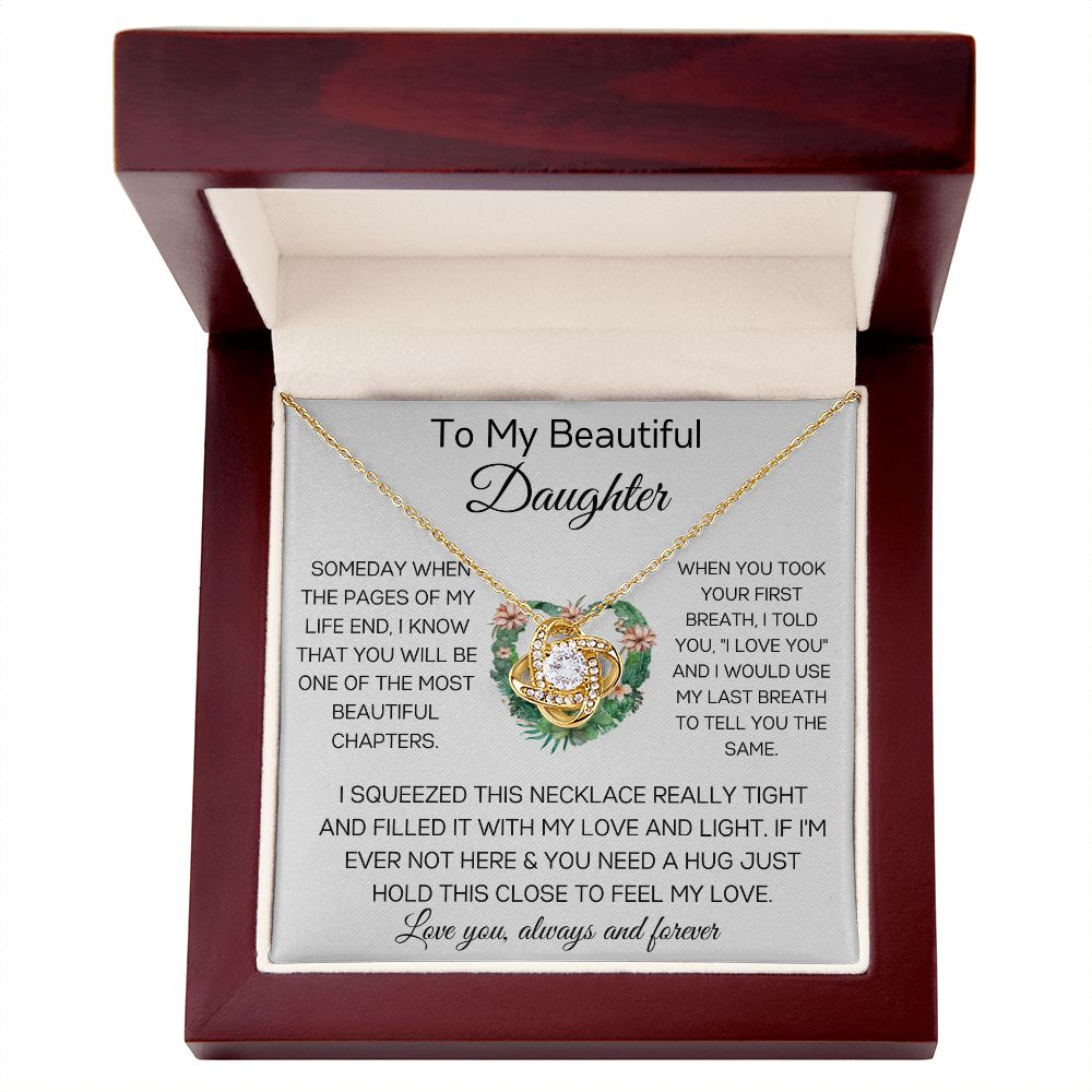 To My Beautiful Daughter - Love Knot Necklace