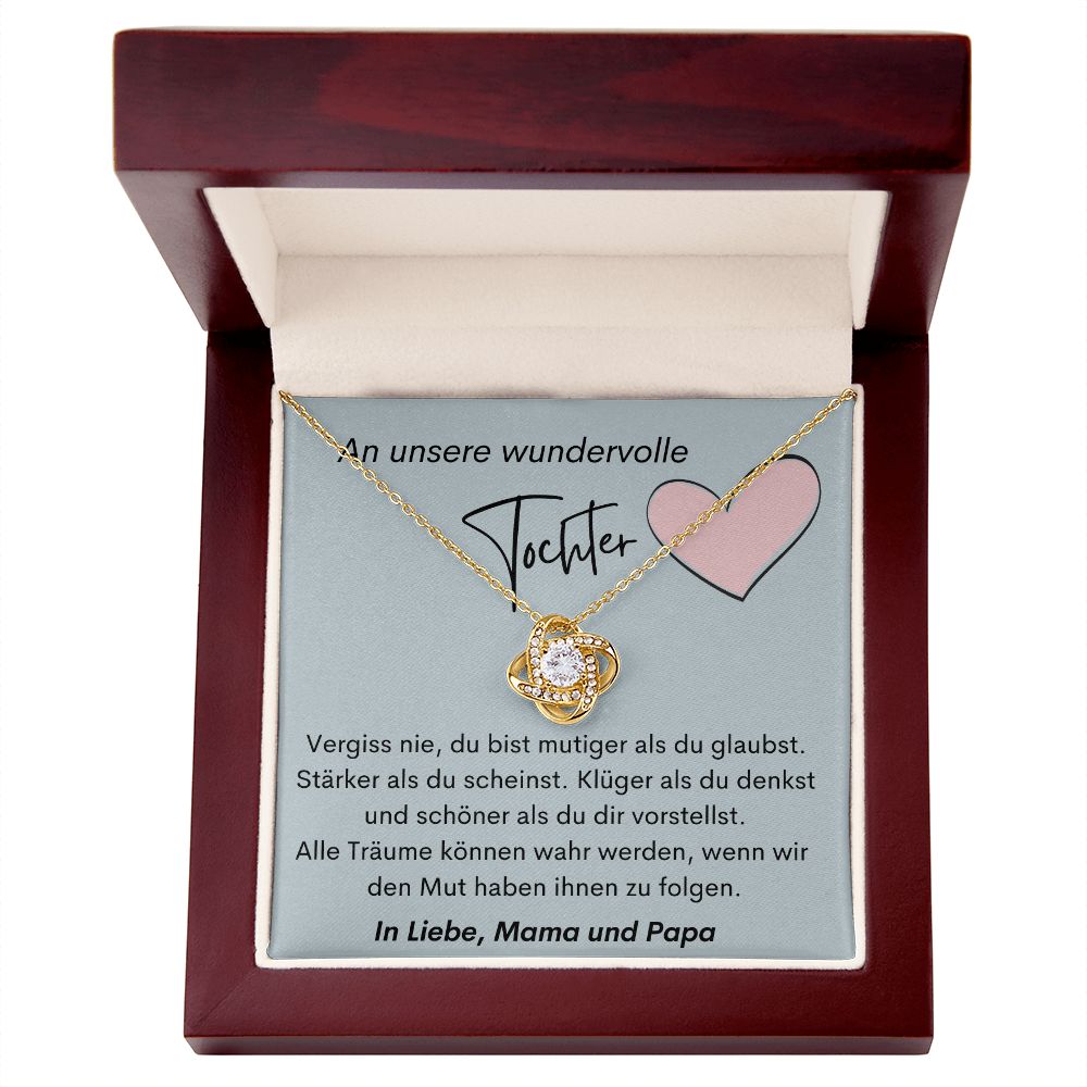 An Unsere Wundervolle Tochter - Love Knot Necklace