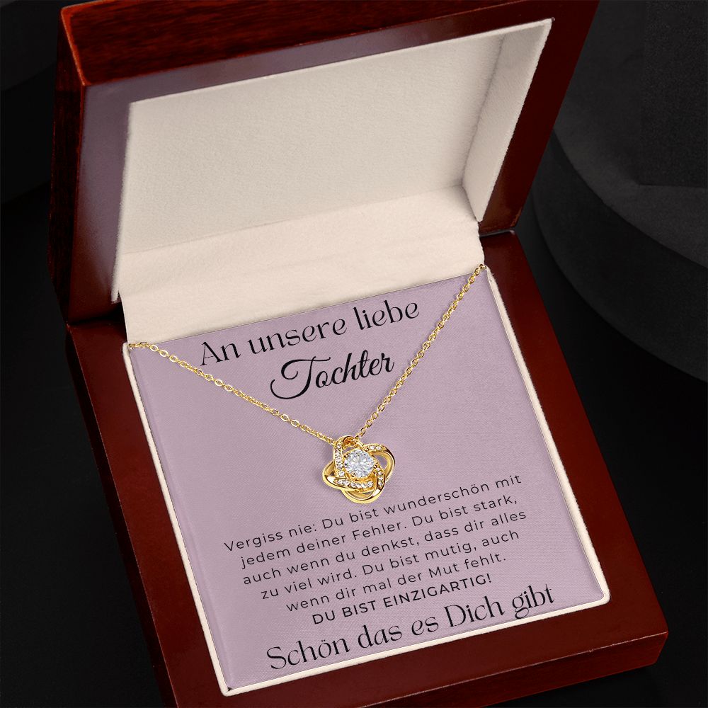 An Unsere Liebe Tochter - Vergiss Nie - Love Knot Necklace