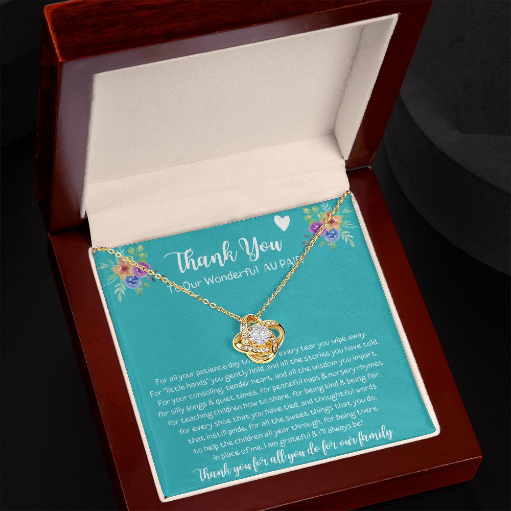 Thank You To Our Wonderful Au Pair - Love Knot Necklace