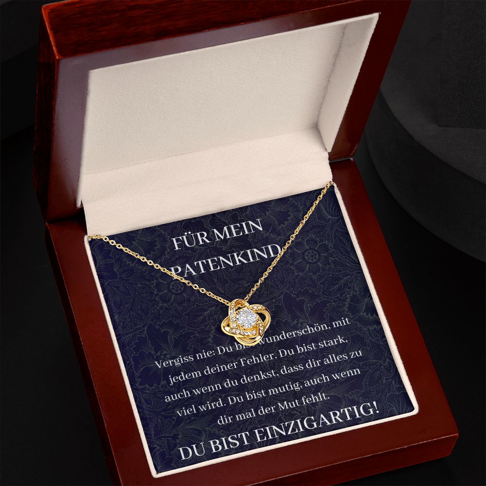 Für Mein Patenkind - Vergiss Nie - Love Knot Necklace