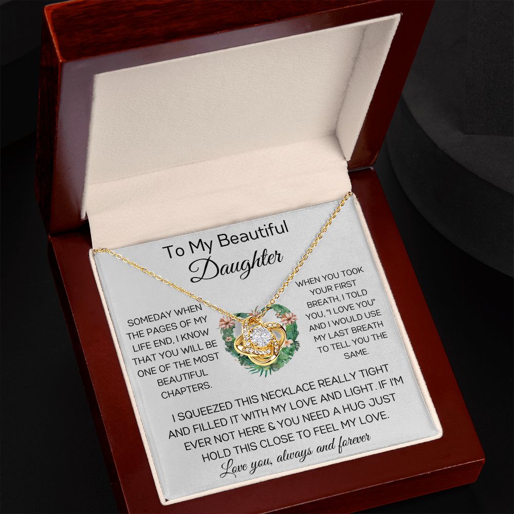 To My Beautiful Daughter - Love Knot Necklace