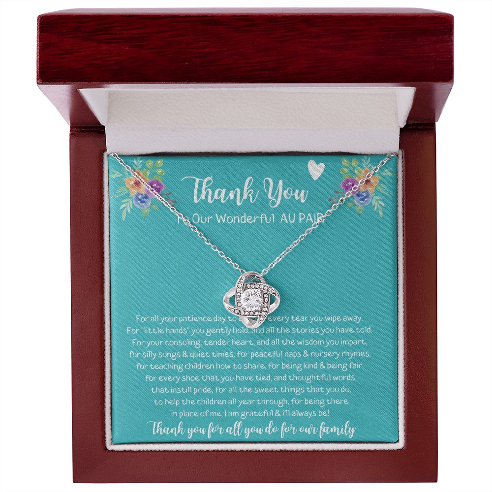 Thank You To Our Wonderful Au Pair - Love Knot Necklace