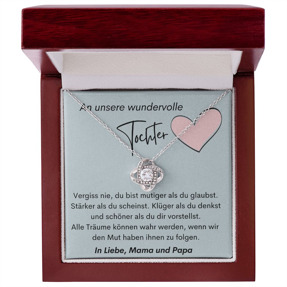 An Unsere Wundervolle Tochter - Love Knot Necklace