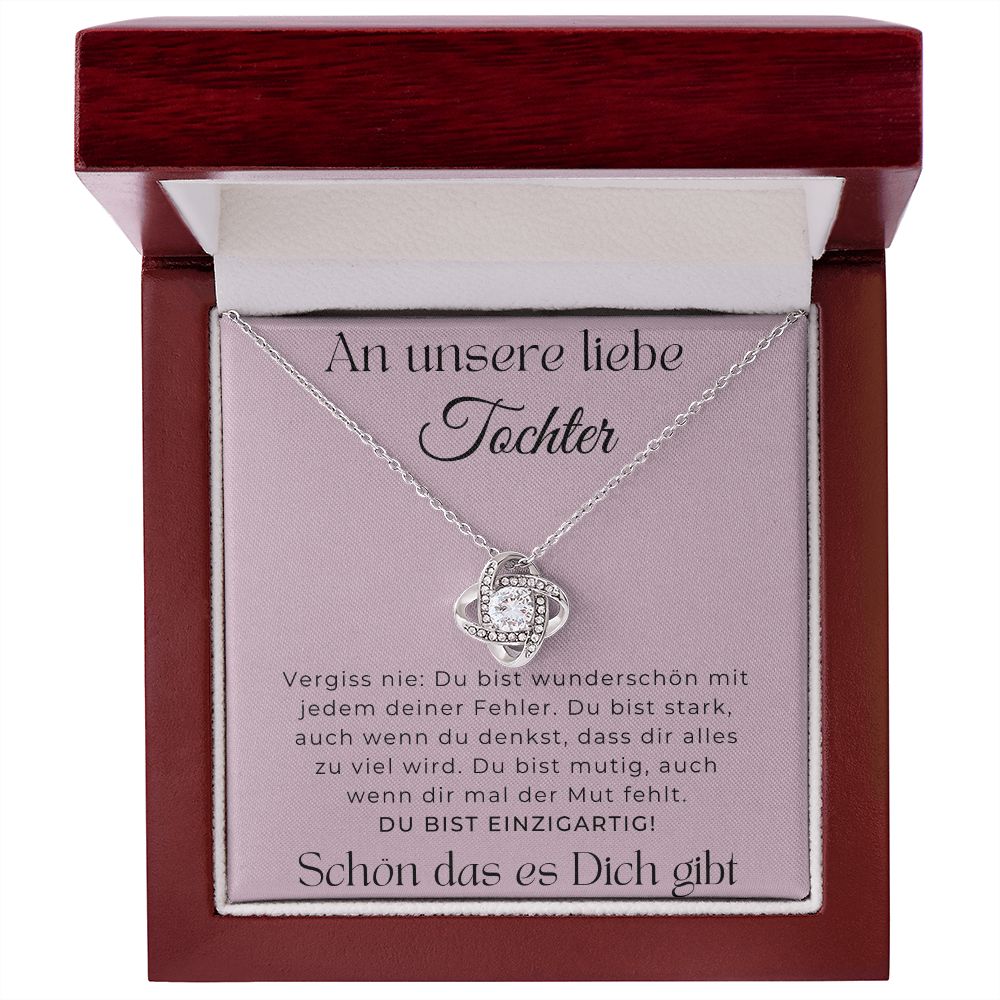 An Unsere Liebe Tochter - Vergiss Nie - Love Knot Necklace