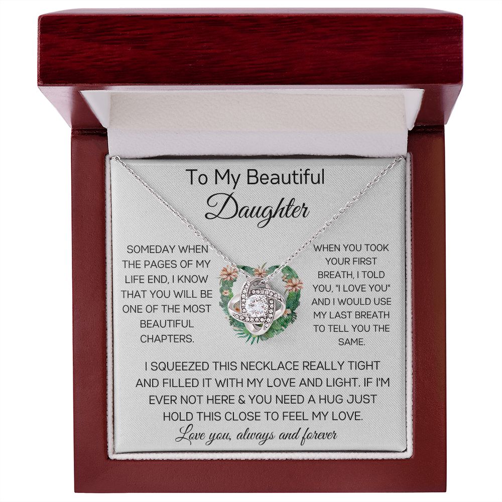 To My Beautiful Daughter - Love Knot Necklace