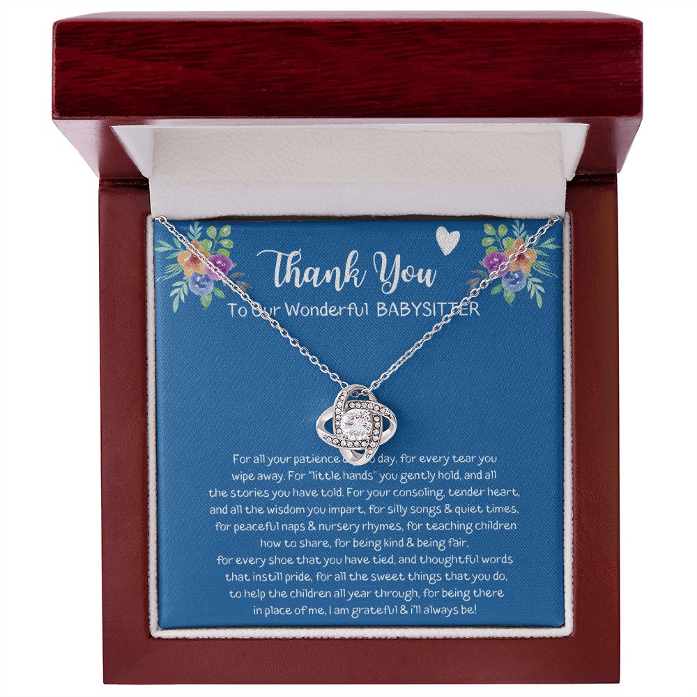 To Our Wonderful Babysitter - Love Knot Necklace