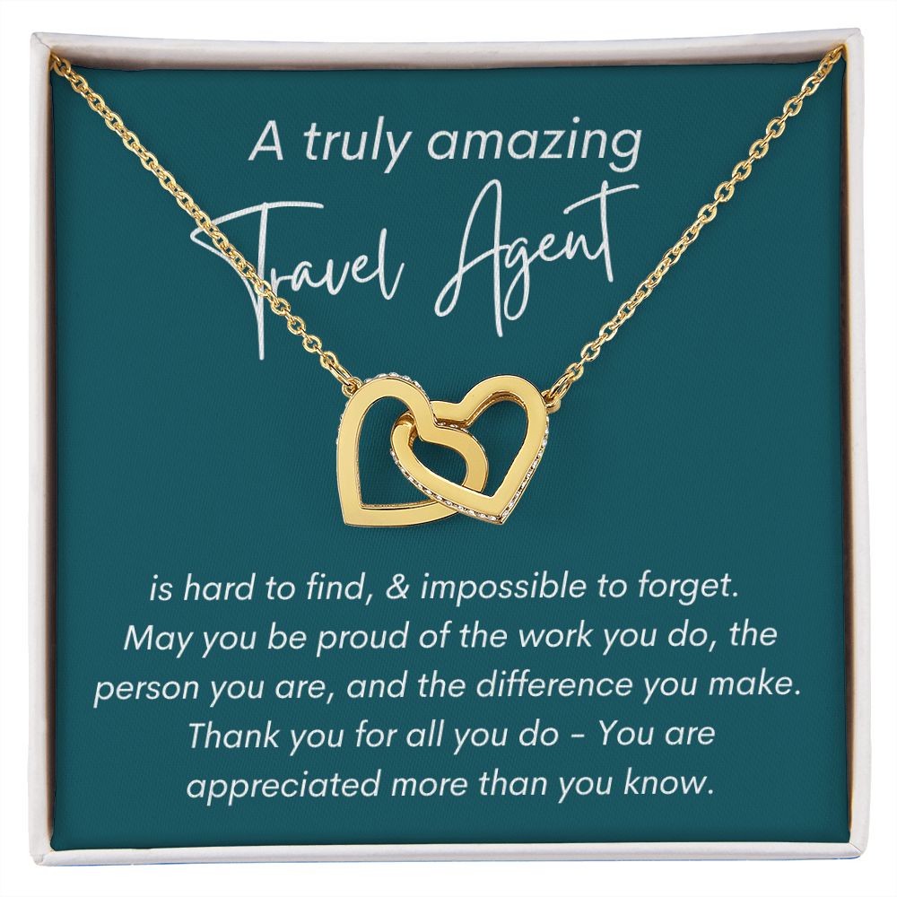 A Truly Amazing Travel Agent - Interlocking Hearts Necklace