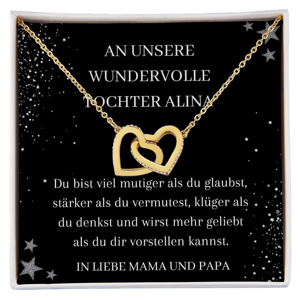 An Unsere Wundervolle Tochter - Interlocking Hearts Necklace