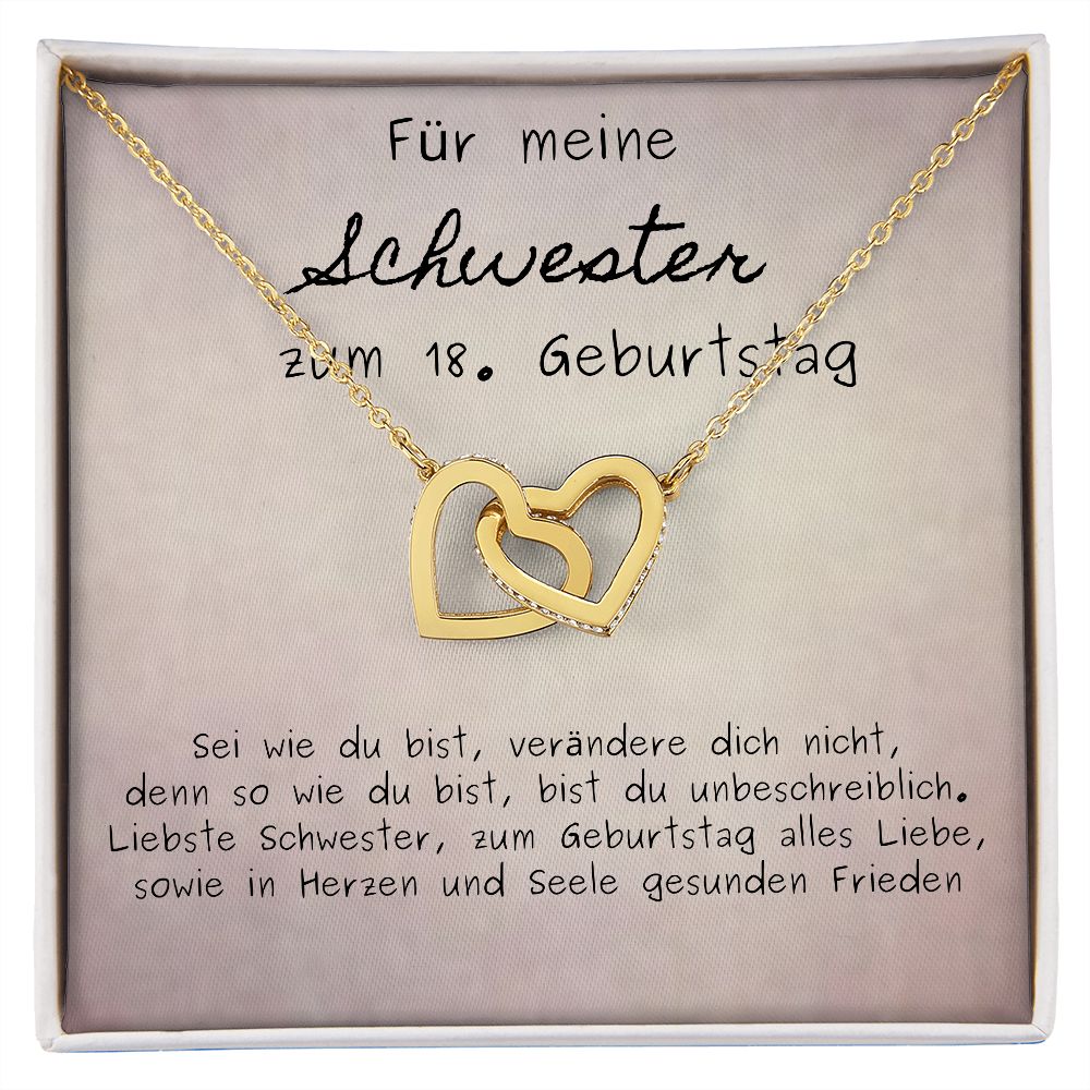 Für Meine Schwester Zum 18. Geburtstag - Interlocking Hearts Necklace