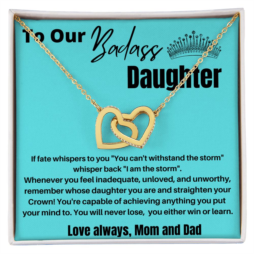 To Our Badass Daughter - Interlocking Hearts Necklace