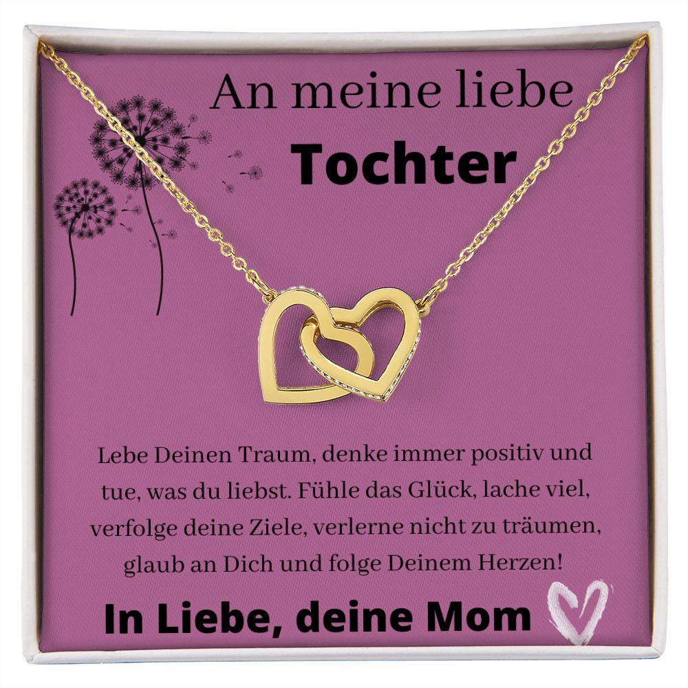An Meine Liebe Tochter - Lebe Deinen Traum - Interlocking Hearts Necklace