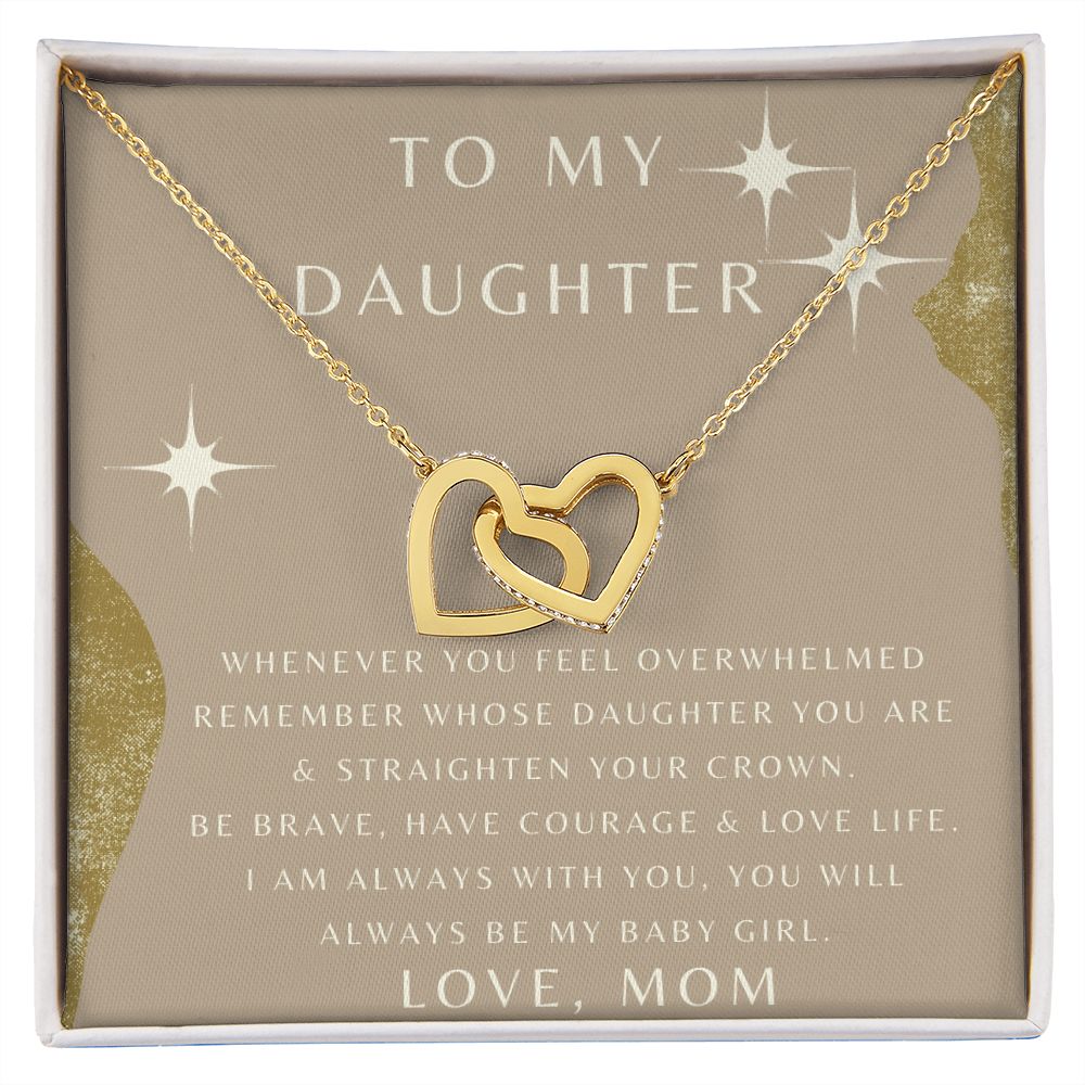 To My Daughter - Whenever You Feel - Interlocking Hearts Necklace