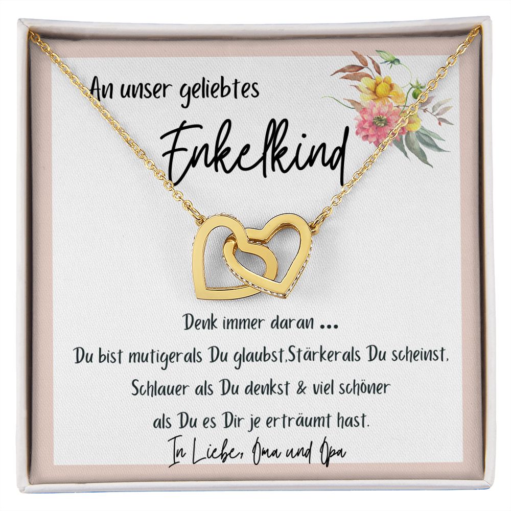 An Unser Geliebtes Enkelkind - Denk Immer Daran - Interlocking Heart Necklace
