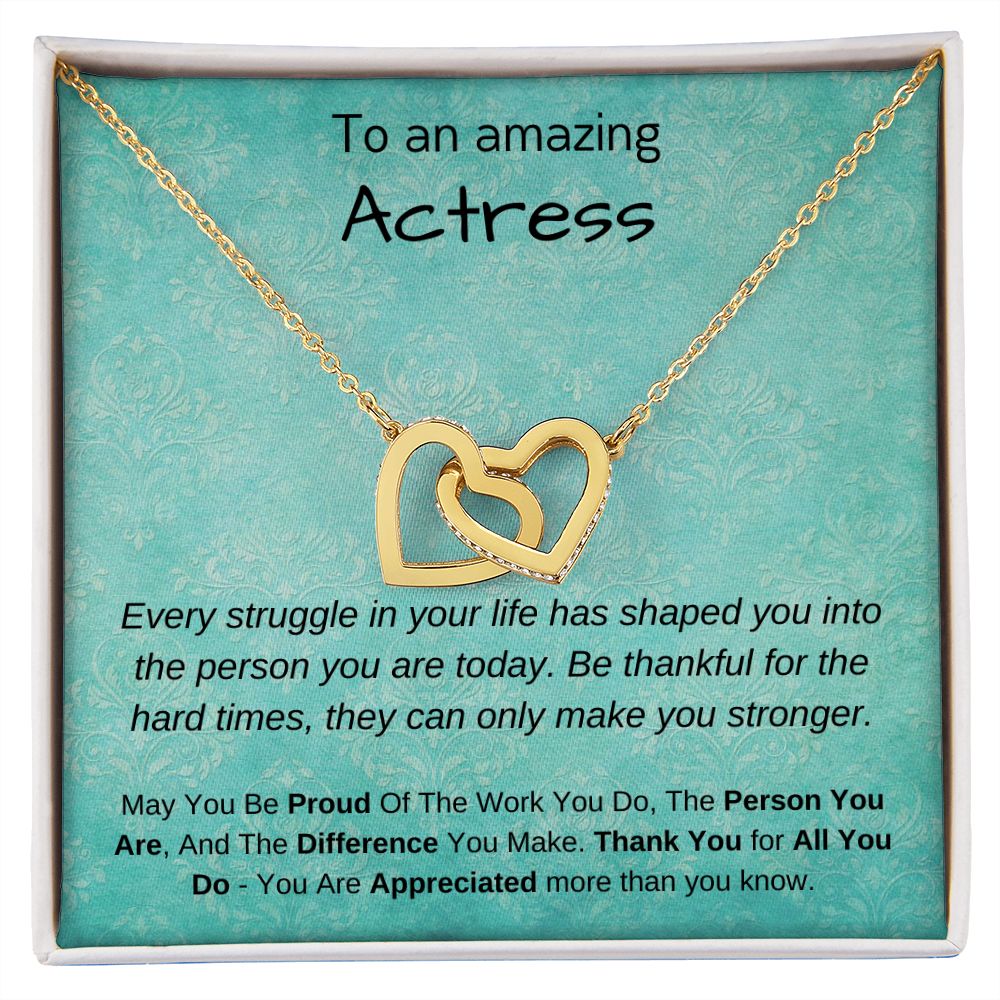 To An Amazing Actress - Interlocking Hearts Necklace